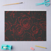 Red Roses Black Background Tissuepapier (Craft)