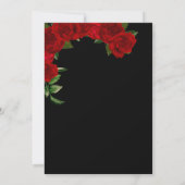 Red Roses Black en Gold Elegant Quinceanera Kaart (Achterkant)