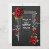 Red Roses Black  Gothic Wedding Kaart (Achterkant)