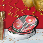 Red Roses Black White Gingham Papieren Kommen