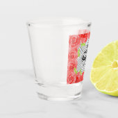 Red Roses Black White Stripes Derby Day Shot Glas (Links)
