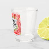 Red Roses Black White Stripes Derby Vrijgezellenfe Shot Glas (Rechts)
