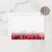 Red Roses Blank Valentines Stationery Notitiekaartje (Voorkant / Achterkant in situ)