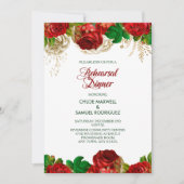 Red Roses Bloemen repetitie diner uitnodiging (Voorkant)