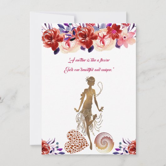 Red Roses Blooms Floral Moederdag Dance Party Kaart (Achterkant)