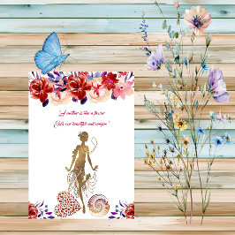 Red Roses Blooms Floral Moederdag Dance Party Kaart