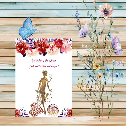 Red Roses Blooms Floral Moederdag Dance Party Kaart