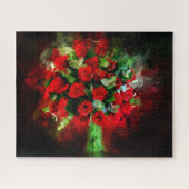 Red Roses Boeket bloem waterverf - bb Legpuzzel (Horizontaal)