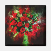 Red Roses Boeket bloem waterverf - bb Magneet (Voorkant)
