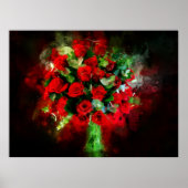 Red Roses Boeket bloem waterverf - bb Poster (Voorkant)