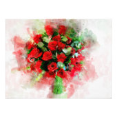 Red Roses Boeket bloem waterverf - WB Foto Afdruk (Voorkant)