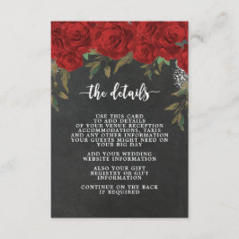 Red Roses Boho Wedding Details Kaart