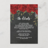 Red Roses Boho Wedding Details Kaart (Voorkant)