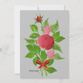 Red Roses Boquet Feestdagenkaart