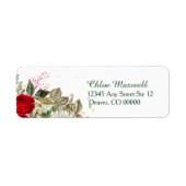 Red Roses Border Floral Retouradres Etiket (Voorkant)