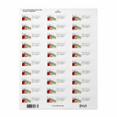 Red Roses Border Floral Retouradres Etiket (Full Sheet)