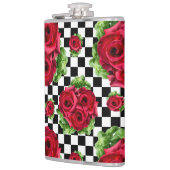 Red Roses Bouquet Floral Love Rockabilly Checkered Heupfles (Links)