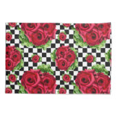 Red Roses Bouquet Floral Love Rockabilly Kussensloop (Achterkant-Links)
