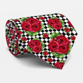 Red Roses Bouquet Floral Love Rockabilly Stropdas (Opgerold)