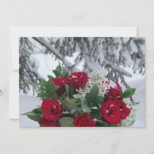 Red Roses Bouquet in Sneeuwwitwinterhuwelijk