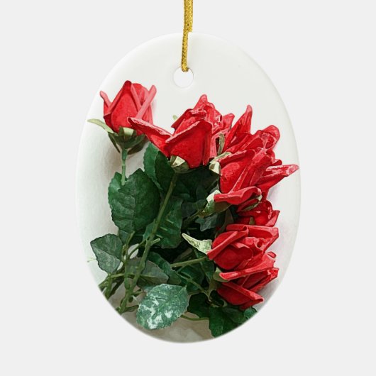 Red Roses Bouquet Keepsake Ornamenten (Voorkant)