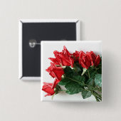 Red Roses Bouquet-knoppen Vierkante Button 5,1 Cm (Voorkant /achterkant)