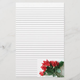 Red Roses Bouquet Stationery - kleine optionele li Briefpapier