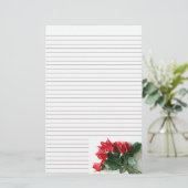 Red Roses Bouquet Stationery - kleine optionele li Briefpapier (Staand voorkant)