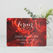 Red Roses bouquet voor altijd uitnodiging (Staand voorkant)