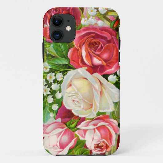 Red Roses Bouquet Waterverf Case-Mate iPhone Case (Achterkant)