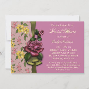 Red Roses Bridal Shower Invitations Kaart