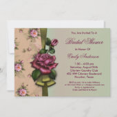 Red Roses  Bruidsdouche Uitnodigingen (Voorkant)