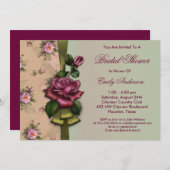 Red Roses  Bruidsdouche Uitnodigingen (Voorkant / Achterkant)