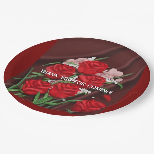Red Roses bruiloft Borden Papieren Bordje (Gekanteld)