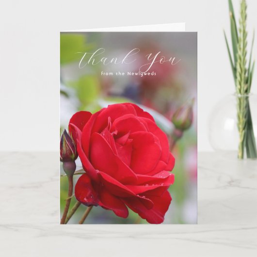 Red Roses bruiloft dank u bericht Bedankkaart (Voorkant)