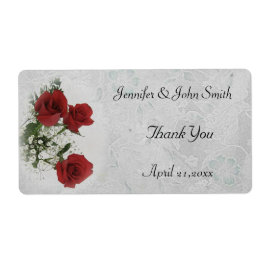 Red Roses bruiloft dank u Etiket