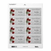 Red Roses bruiloft dank u Etiket (Full Sheet)
