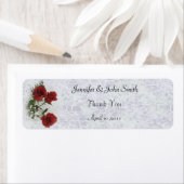 Red Roses Bruiloft Dank u Label (Insitu)