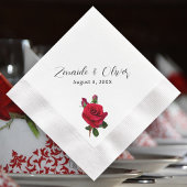 Red Roses Bruiloft Gepersonaliseerde servetten