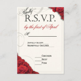 Red Roses bruiloft RSVP