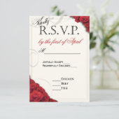 Red Roses bruiloft RSVP (Staand voorkant)