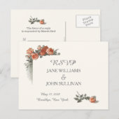Red Roses bruiloft RSVP Kaarten (Voorkant / Achterkant)