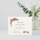 Red Roses bruiloft RSVP Kaarten (Staand voorkant)