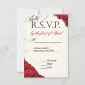 Red Roses bruiloft RSVP Kaartje (Voorkant)