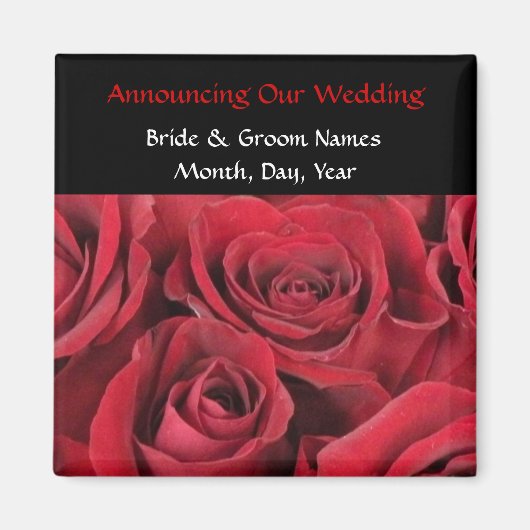 Red Roses Bruiloft Save the Date Magnet (Voorkant)