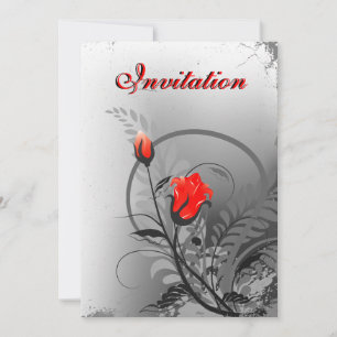  Red Roses bruiloft uitnodigingen 5 "x 7"