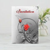 Red Roses bruiloft uitnodigingen 5 "x 7" (Staand voorkant)