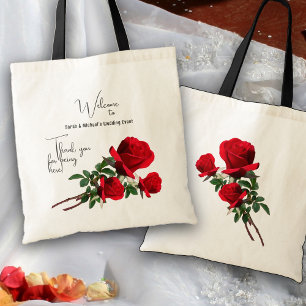 Red Roses Bruiloft Welkom Gasten Hotel Tote Bag