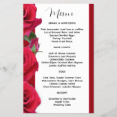 Red Roses Budget Wedding Menu Sjabloon Papier (Voorkant)