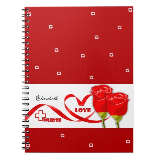Red Roses Cadeau Notitieboek voor Verpleegster (Voorkant)